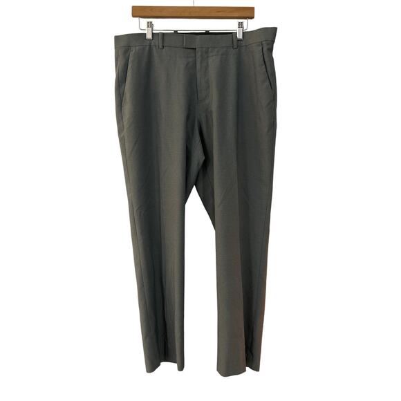 Perry Ellis Portfolio Mens Flat Front Dress Pants 36x30 Gray - Picture 1 of 5